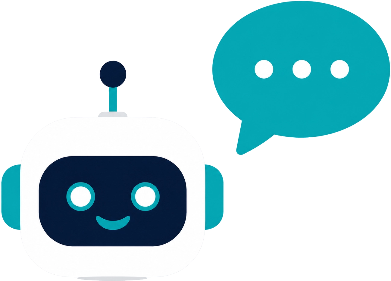 Illustration of an AI website assistant answering frequently asked questions and providing instant customer support.