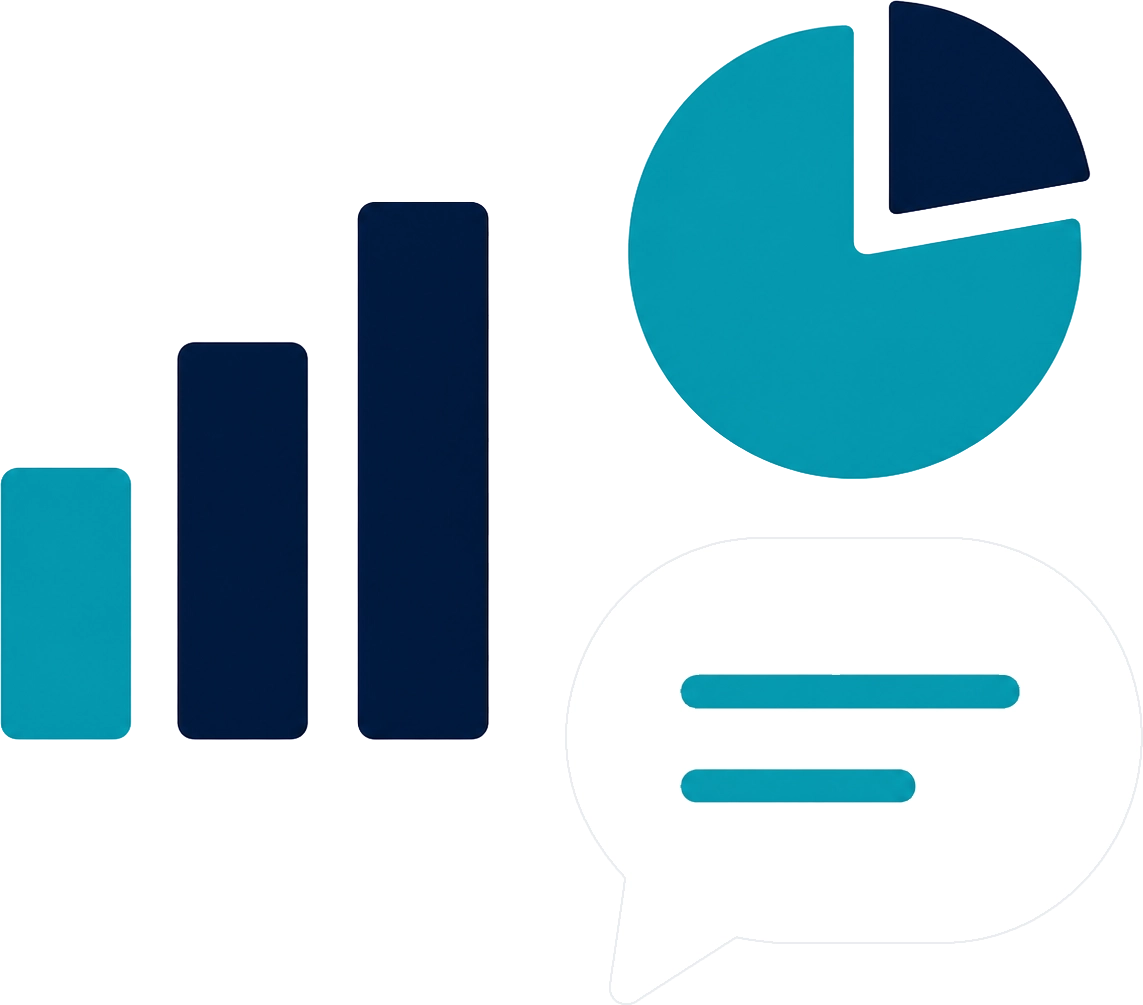 Illustration representing an AI website assistant collecting customer insights from visitor conversations and website interactions.
