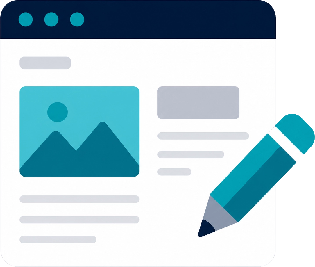 Website content updates with page editing, image updates, and website content management.