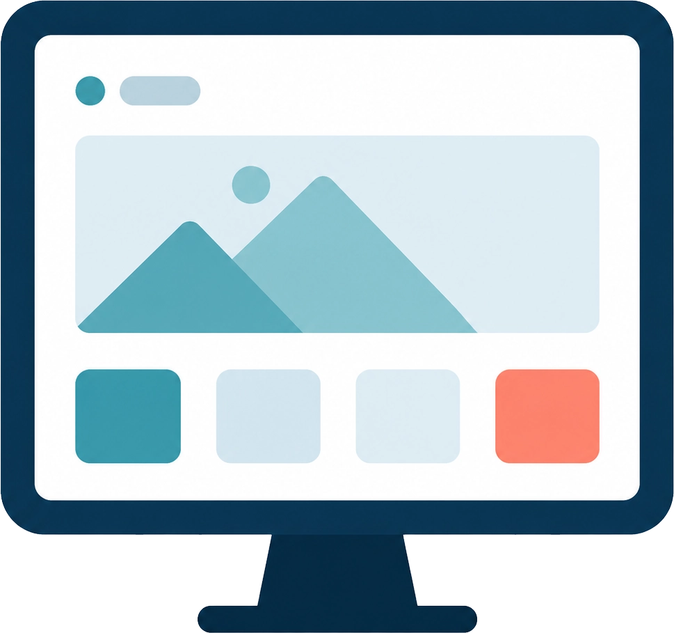 Illustration representing a custom bilingual website design tailored to a business's brand, goals, and target audience.
