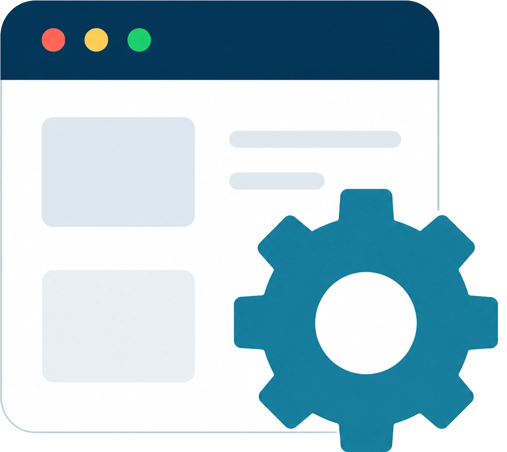 Illustration representing easy bilingual website content management through a user-friendly WordPress content management system.