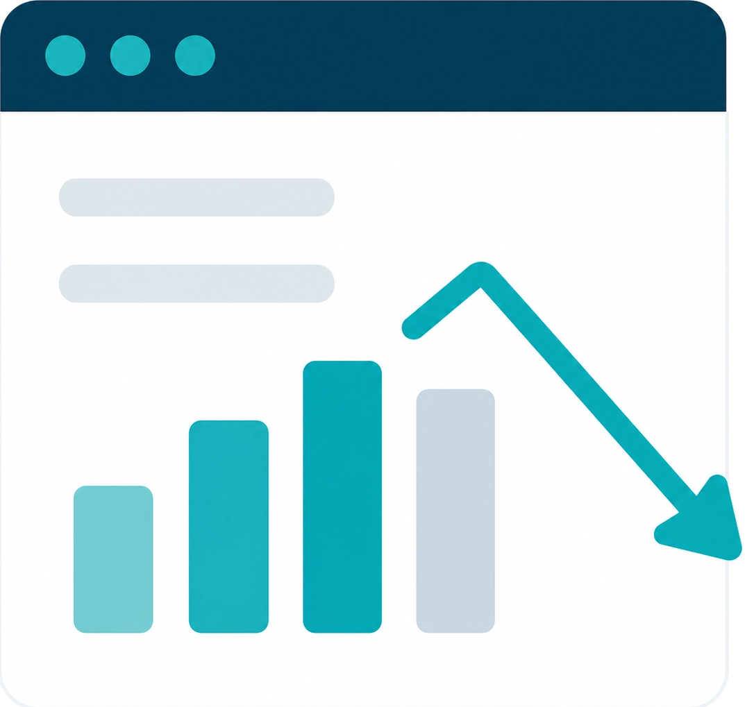 Website traffic declining due to low search visibility